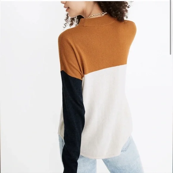 Madewell Colorblock Ashbury Mockneck Sweater - Picture 4 of 9